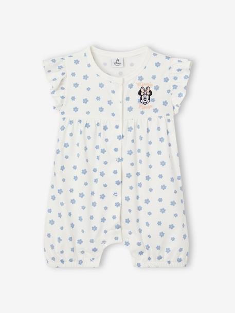 Combinaison short bébé fille Disney Minnie blanc imprimé 1 - vertbaudet enfant 