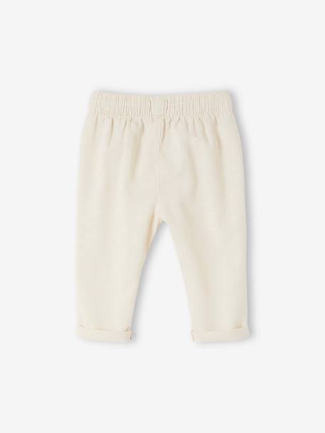 Pantalon léger en lin et coton bébé gris perle+vert sauge 2 - vertbaudet enfant 