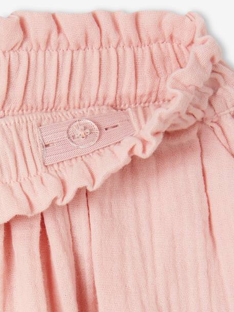 Jupe fille en gaze de coton beige+bleu grisé+rose+vert sauge+vieux rose+violet 12 - vertbaudet enfant 