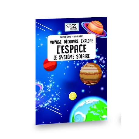 Puzzle & Livre - Voyagez, découvrez, explorez, L'Espace, le système solaire BLEU 3 - vertbaudet enfant 