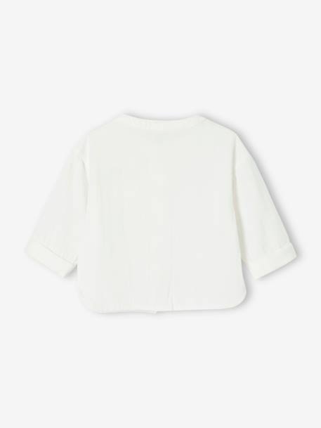 Chemise bébé col mao en gaze de coton personnalisable bleu électrique+écru+vert foncé 7 - vertbaudet enfant 