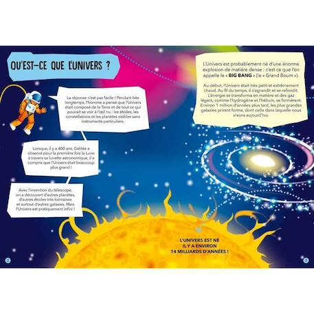 Puzzle & Livre - Voyagez, découvrez, explorez, L'Espace, le système solaire BLEU 4 - vertbaudet enfant 