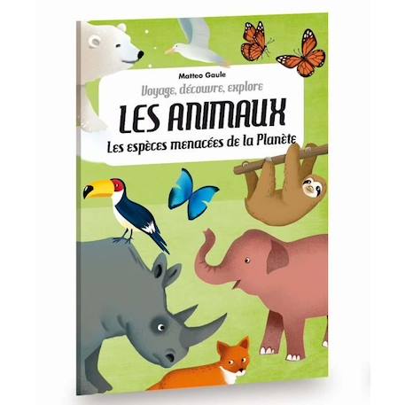 Puzzle & Livre - Voyagez, découvrez, explorez, Les espèces menacées BLEU 3 - vertbaudet enfant 