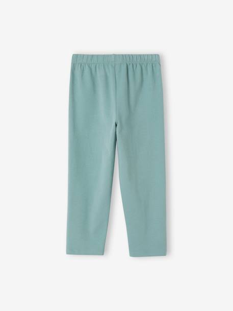 Lot de 2 leggings fille mi-mollets gris chiné+mauve+vert émeraude 16 - vertbaudet enfant 