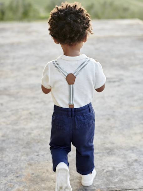 Pantalon à bretelles amovibles bébé marine 7 - vertbaudet enfant 