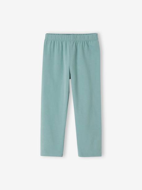 Lot de 2 leggings fille mi-mollets gris chiné+mauve+vert émeraude 14 - vertbaudet enfant 
