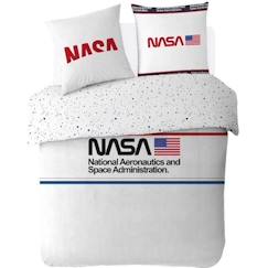 Linge de maison et décoration-Linge de lit enfant-Housse de couette-NASA - Housse de couette 2 personnes 200x200 cm 100% coton + taies d'oreiller 63x63 cm - blanc