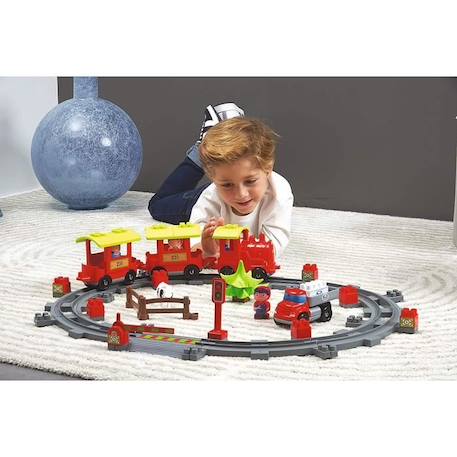 Train vapeur - Ecoiffier - Circuit de train avec locomotive et wagons ROUGE 2 - vertbaudet enfant 