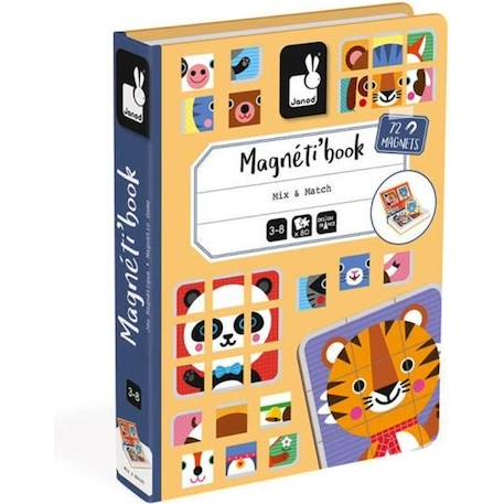 Jeu Magnétique - JANOD - Magnéti'book Mix & Match - Animaux - 72 magnets BEIGE 1 - vertbaudet enfant 