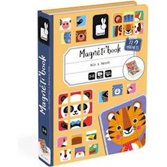Jouet-Jeux éducatifs-Jeu Magnétique - JANOD - Magnéti'book Mix & Match - Animaux - 72 magnets