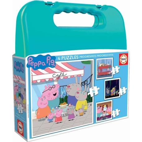 Puzzle Progressif Peppa Pig - Malette de 4 puzzles - 12 à 25 pièces - Educa VERT 1 - vertbaudet enfant 