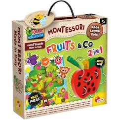 Jouet-Fruit & Co 2 en 1 - jeu d'apprentissage en bois - basé sur la méthode Montessori - LISCIANI