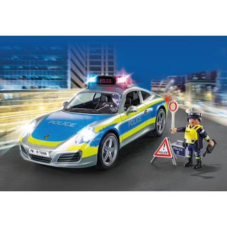 PLAYMOBIL - Porsche 911 Carrera 4S Police - 2 policiers et accessoires - Effets sonores et lumineux BLEU 3 - vertbaudet enfant 