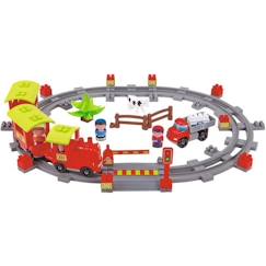 Jouet-Train vapeur - Ecoiffier - Circuit de train avec locomotive et wagons