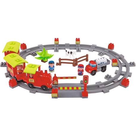 Train vapeur - Ecoiffier - Circuit de train avec locomotive et wagons ROUGE 1 - vertbaudet enfant 