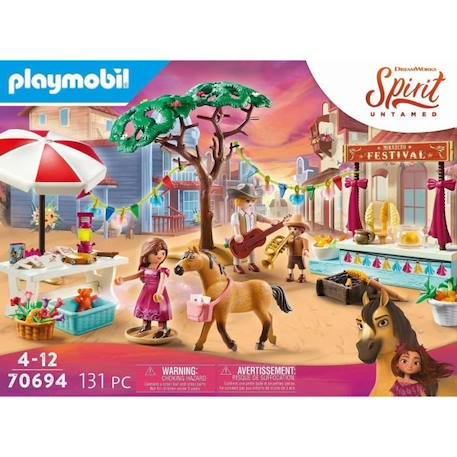 PLAYMOBIL - 70694 - Festival de Miradero - 3 personnages, Spirit, stand et accessoires ROUGE 3 - vertbaudet enfant 