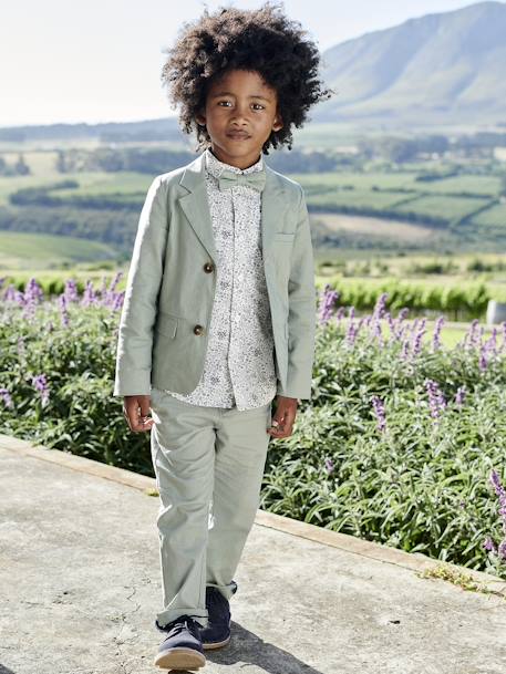Chemise à fleurs et son noeud papillon garçon vert imprimé 7 - vertbaudet enfant 