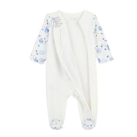 Pyjama bébé en velours ouverture zippée Luna BLANC 4 - vertbaudet enfant 