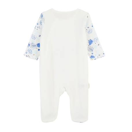 Pyjama bébé en velours ouverture zippée Luna BLANC 2 - vertbaudet enfant 