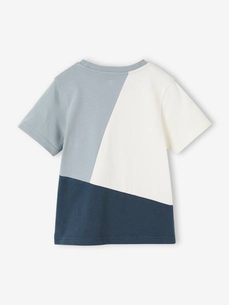 T-shirt garçon colorblock sport manches courtes vert d'eau 2 - vertbaudet enfant 