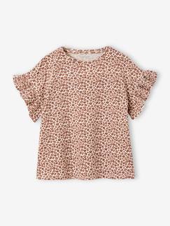 -Tee-shirt en côtes imprimé fleurs fille