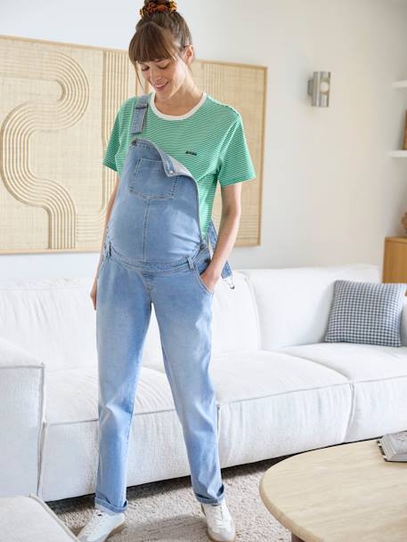Salopette en jean coupe mom grossesse et allaitement double stone 1 - vertbaudet enfant 