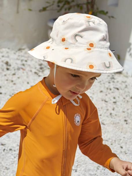 Chapeau anti-UV réversible LÄSSIG blanc imprimé+bleu imprimé+multicolore+rayé blanc 4 - vertbaudet enfant 