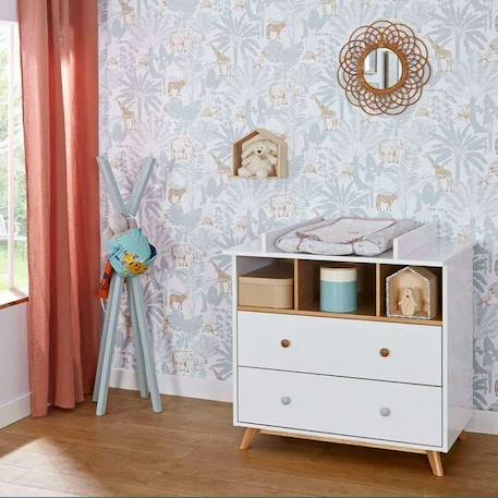 Commode bébé Kombu  Blanc et bois BLANC 2 - vertbaudet enfant 