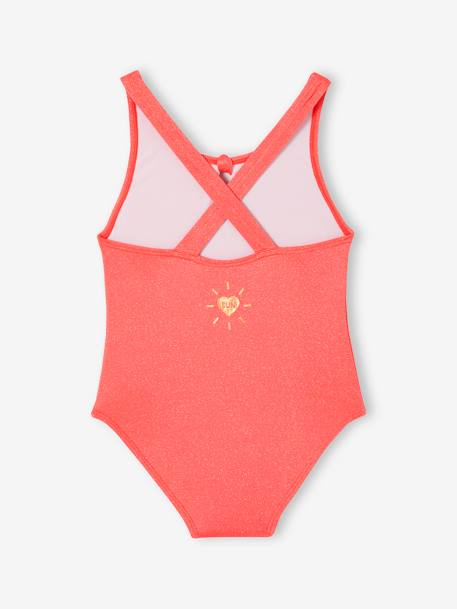 Maillot de bain 1 pièce fille glitter corail 2 - vertbaudet enfant 