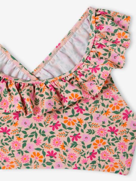 Maillot de bain 2 pièces imprimé fleuri rose pâle+vert imprimé 4 - vertbaudet enfant 