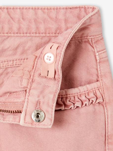 Pantalon droit MorphologiK Fille Tour de hanches Fin blush+vert sauge 4 - vertbaudet enfant 