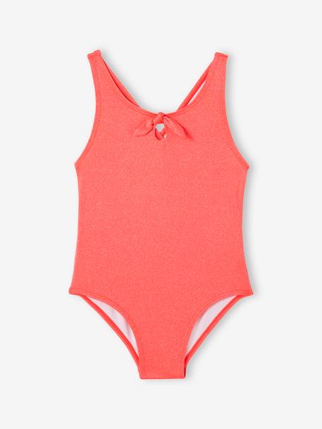 Maillot de bain 1 pièce fille glitter corail 1 - vertbaudet enfant 