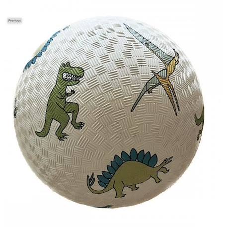 Ballon classique PETIT JOUR Grand Ballon Les dinosaures en caoutchouc antidérapant 18x18x18 cm BLANC 1 - vertbaudet enfant 