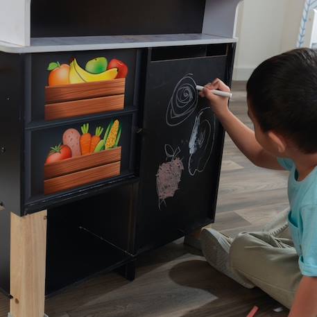 KidKraft - Cuisine en bois Artisan Island pour enfant - Plaques de cuisson interactives et distributeur de glaçons NOIR 4 - vertbaudet enfant 