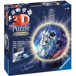 Jouet-Jeux éducatifs-Puzzle 3D Ball illuminé - Les astronautes - Ravensburger - 72 pièces - Thème Astrologie et ésotérisme