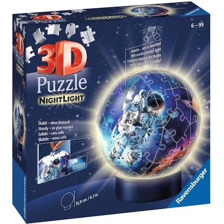 Puzzle 3D Ball illuminé - Les astronautes - Ravensburger - 72 pièces - Thème Astrologie et ésotérisme BLEU 1 - vertbaudet enfant 