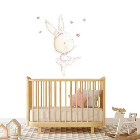 Sticker mural décoratif  'Dance rabbit' ROSE 3 - vertbaudet enfant 