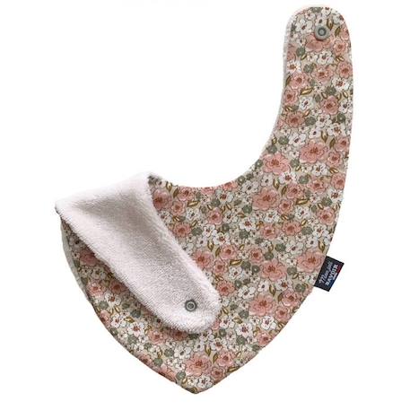 Bavoir bandana - Fleur Kalmia pour bébé 3 à 18 mois, 100% coton, absorption maximale, fermeture pression, lavage à 40°. ROSE 3 - vertbaudet enfant 