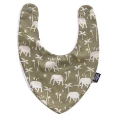 Bavoir bandana éléphants - 100% coton - 3 à 18 mois - Absorption maximale - Fermeture pression - Lavage à 40°  - vertbaudet enfant