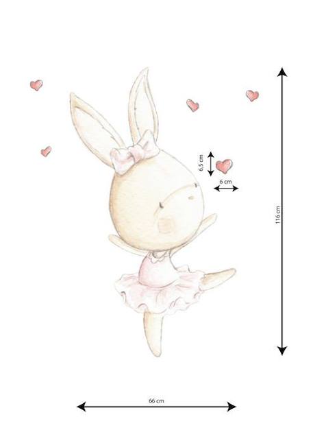 Sticker mural décoratif  'Dance rabbit' ROSE 2 - vertbaudet enfant 