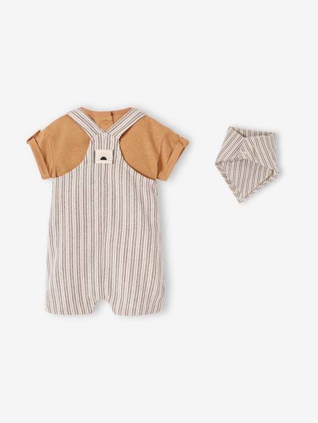 Ensemble 3 pièces : salopette courte, T-shirt et bandana naissance anthracite 5 - vertbaudet enfant 