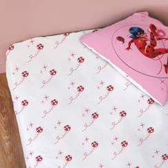 Linge de maison et décoration-Linge de lit enfant-Drap-housse imprimé 100% coton MIRACULOUS LADYBUG SHADOW. Taille : 90x190 cm