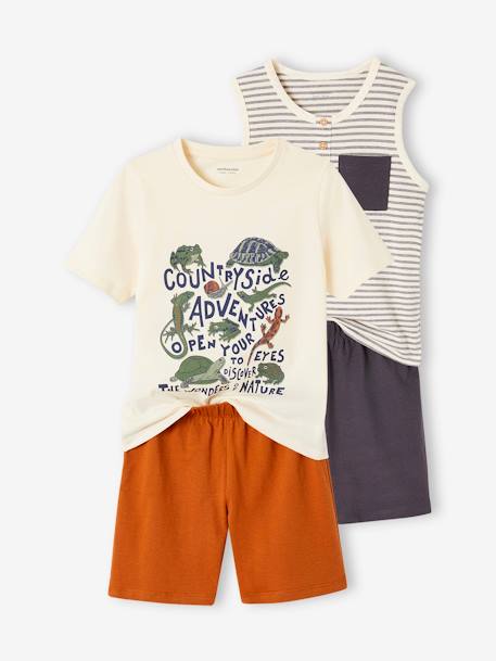 Pyjamas Shorts Vertbaudet Lot De 2 - Motif Baleines - Coton 100% - Taille Élastiquée - Garçon