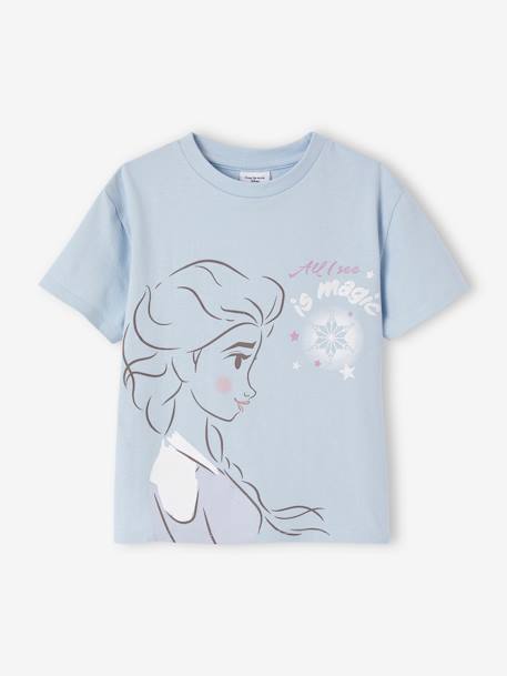 Tee-shirt fille Disney Reine des Neiges bleu ciel 1 - vertbaudet enfant 