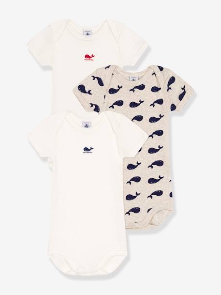 Bébé-Lot 3 bodies manches courtes imprimé baleine