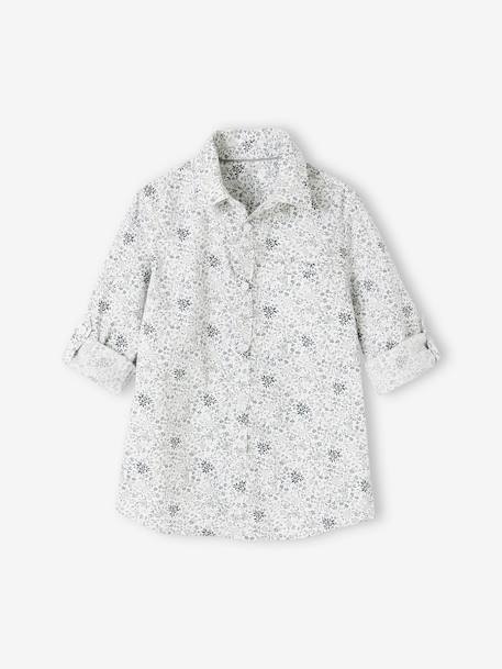 Chemise à fleurs et son noeud papillon garçon bleu imprimé+vert imprimé 10 - vertbaudet enfant 