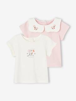 -Lot de 2 t-shirts naissance en coton biologique