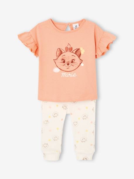 Ensemble bébé T-shirt + legging Disney Marie Les Aristochats abricot 1 - vertbaudet enfant 