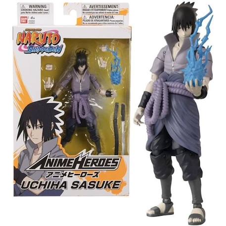 Figurine Anime Heroes 17 cm - Sasuke Uchiwa - BANDAI Naruto Shippuden GRIS 1 - vertbaudet enfant 
