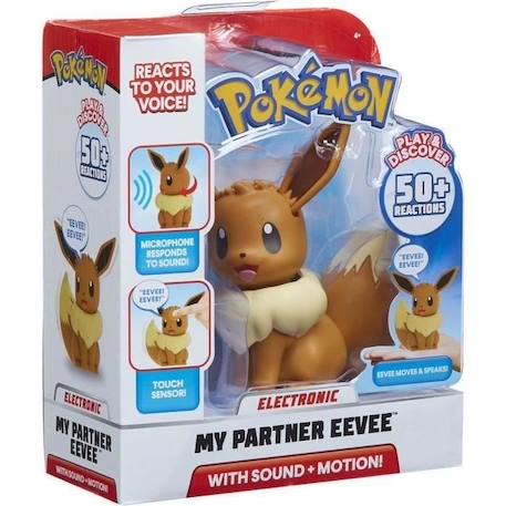 Figurine électronique interactive - BANDAI - My Partner Evoli - Pokémon Marron - Pour enfant de 4 ans et plus BLANC 3 - vertbaudet enfant 